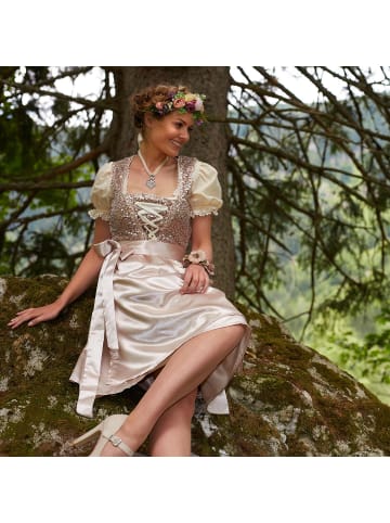 tectake Frauenkostüm Mini-Dirndl Burgau Modell 2 in beige