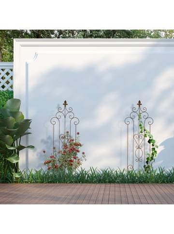 relaxdays 2 x Rankgitter in Braun - (B)35 x (H)116 cm