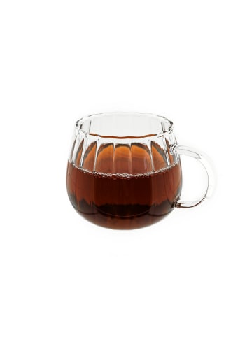 Almina 2er Gläser-Set Riffle Cup 400 ml Hitzebeständig Transparent in Transparent