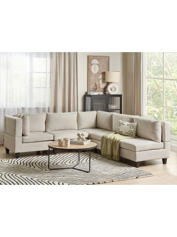 Beliani 5-tlg Modulsofa UNSTAD in Beige/Schwarz
