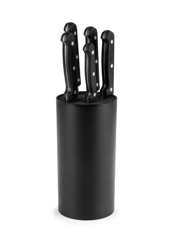 Gourmet Maxx Messerset mit Messerblock 6-tlg. schwarz/silber Schwarz