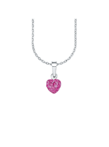 Amor Kette mit Anhänger Silber 925, rhodiniert in Pink