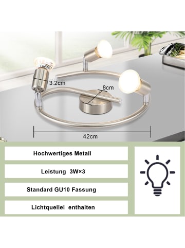 ZMH Deckenleuchte LED Chrom GU10 - Deckenspots 3-flammige Wandleuchten