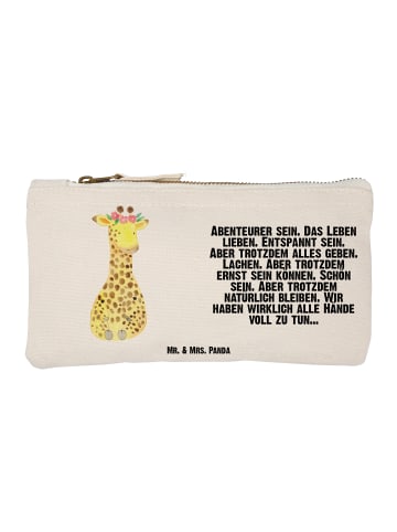 Mr. & Mrs. Panda Schminktasche Giraffe Blumenkranz mit Spruch in Weiß