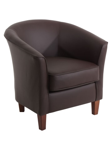 58 aufm Kessel SESSEL Karine Bezug pigmentiertes Nappaleder Buche nussbaum dunkel / braun