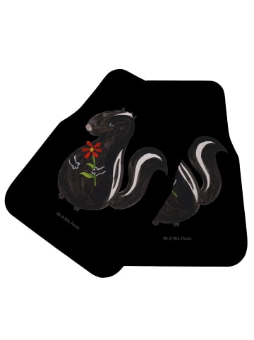 Mr. & Mrs. Panda Auto-Fußmatte Stinktier Blume ohne Spruch in Schwarz