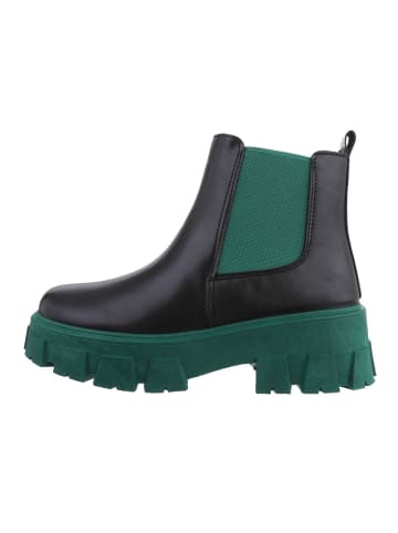 Ital-Design Stiefelette in Schwarz und Grün