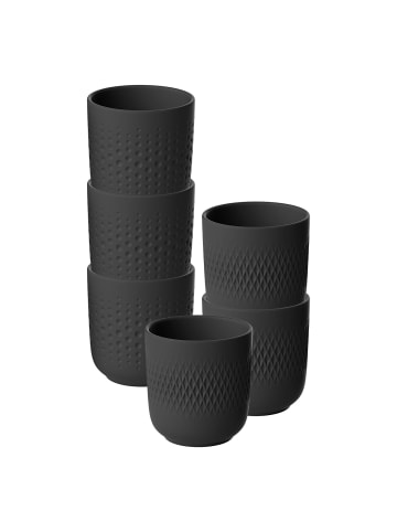 Villeroy & Boch 6er Set Becher Manufacture Collier 290 ml in schwarz