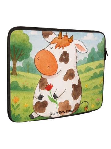 Mr. & Mrs. Panda Laptop Tasche Kuh Design ohne Spruch in Weiß