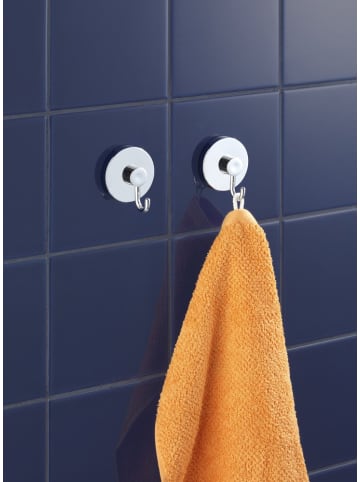 Wenko Vacuum-Loc Haken, 2er Set in Silbern, (B) 6 x (H) 6,7 x (L) 5 cm