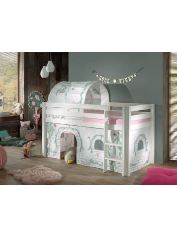 58 aufm Kessel KINDERBETT Karolina 210x114x106 Massivholz Weiß Textilset Burg 2