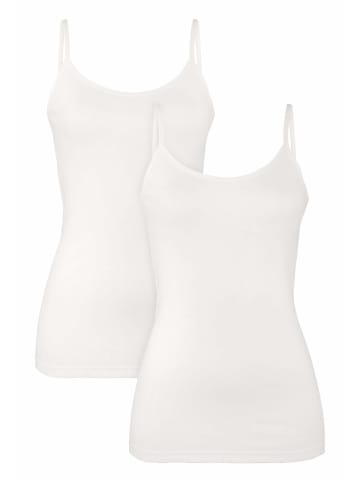 Hessnatur Spaghetti Top Fitted 2er-Set in naturweiss