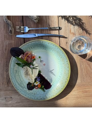 gipfelstück Teller-Set, Steinzeug Flussufer in blau, grün, weiß