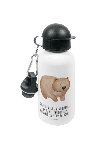 Mr. & Mrs. Panda Kindertrinkflasche Wombat mit Spruch in Weiß