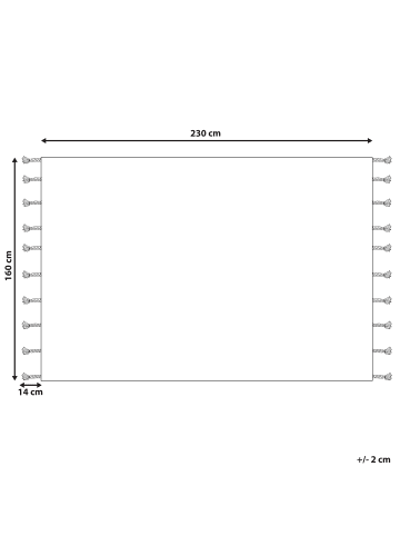 Beliani Kurzflor KHOURIBGA in Weiß/Schwarz - (W) 160 x (H) 2 x (L) 230 cm