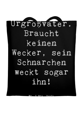 Mr. & Mrs. Panda Tragetasche Urgroßvater Schnarchen mit Spruch in Schwarz