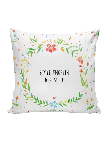 Mr. & Mrs. Panda Sofa Kissen Enkelin mit Spruch in Weiß