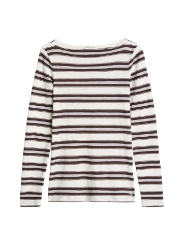 Marc O'Polo Gestreiftes Longsleeve regular in Medium Beige