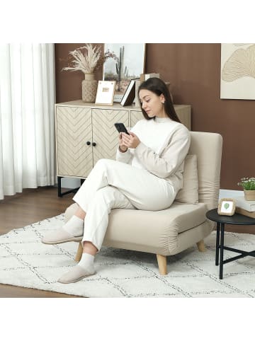 HOMCOM Schlafsessel in Beige 72L x 78B x 79H cm