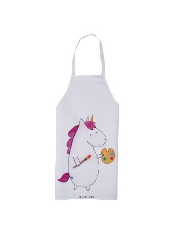 Mr. & Mrs. Panda Schürze Einhorn Künstler ohne Spruch in Weiß