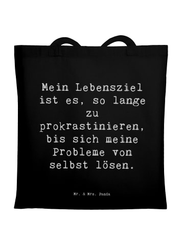 Mr. & Mrs. Panda Tasche Spruch Lebensziele Prokrastination mit S... in Schwarz