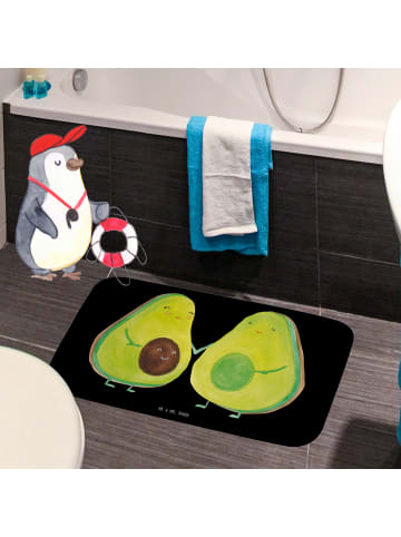 Mr. & Mrs. Panda Badematte Avocado Pärchen ohne Spruch in Schwarz
