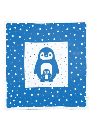 OrganicEra OrganicEra Bio-Trikotstrick-Babydecke, Pinguin  (80 x 90 cm) in Blue