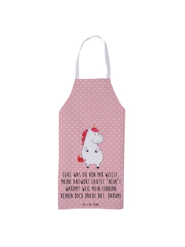 Mr. & Mrs. Panda Schürze Einhorn Wut mit Spruch in Rot Pastell