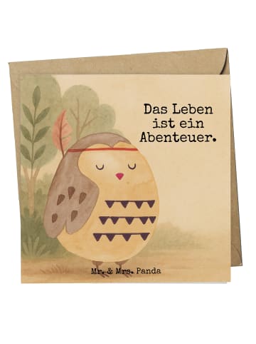 Mr. & Mrs. Panda Einladungskarte Eule Federschmuck Design mit Sp... in Weiß