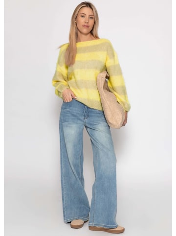 SASSYCLASSY Gestreifter Pullover in Gelb