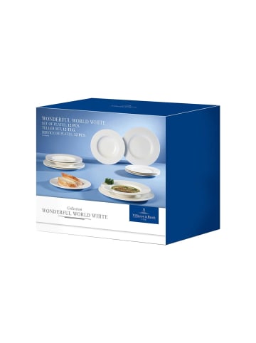 Villeroy & Boch 12er Set Teller-Set Wonderful World weiß in weiß