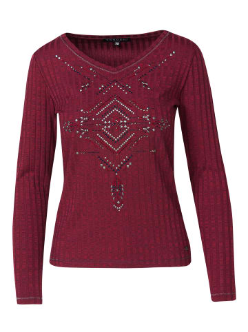 KOROSHI Long sleeve shiny women's t-shirt in braun