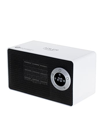 Adler Europe Adler AD 7746 Heizlüfter mit LCD-Display - 1000 W, 2 Heizstufen, Weiß in Weiß