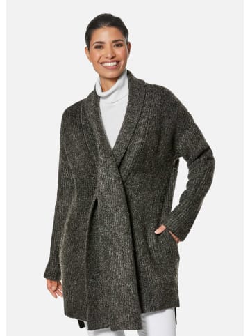 MADELEINE Lange Strickjacke mit Glanz in grau / melange