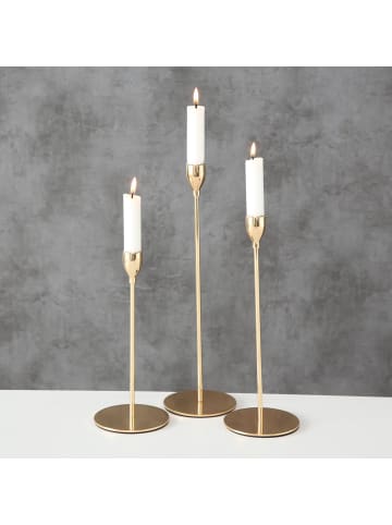 Boltze Kerzenhalter Malte Eisen 3er in gold