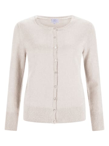 CASH-MERE.CH Cardigan Rundhals in Weiss