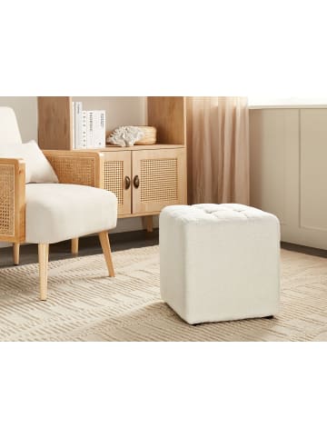 Beliani Pouf KANSAS in Weiß - (W) 38 x (H) 39 x (L) 38 cm