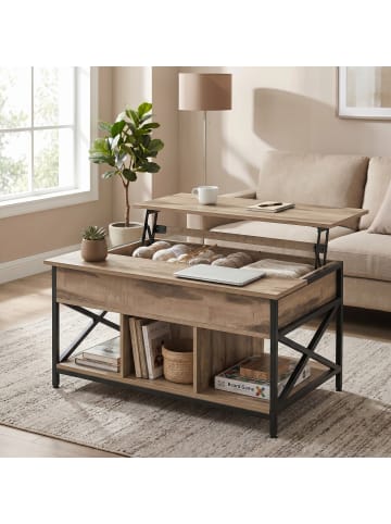 VASAGLE Couchtisch Daxton in Milchkaffee-Schwarz - (B)100 x (H)62 x (T)60 cm
