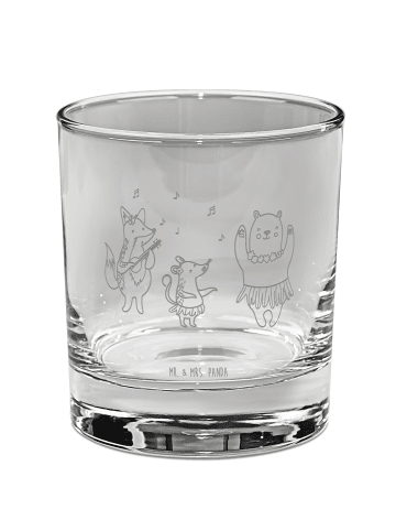 Mr. & Mrs. Panda Whiskey Glas Waldtiere Aloha ohne Spruch in Transparent