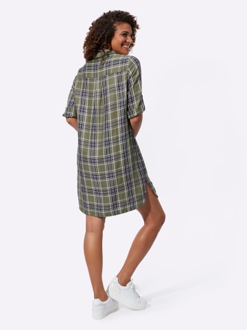 WITT WEIDEN Karo-Kleid in oliv-marine-kariert