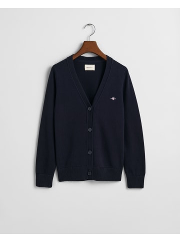 Gant Strickjacke aus Baumwolle in Evening Blue