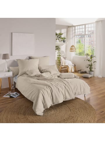 Erwin Müller Seersucker Kuschelkissenbezug Rosenheim in taupe