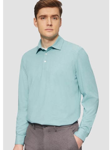 s.Oliver BLACK LABEL Polo-Shirt langarm in Petrol