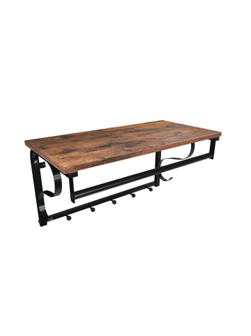 VASAGLE Wandgarderobe Barnet-old in Vintagebraun, Schwarz - (B)30 x (H)31.5 x (T)60 cm