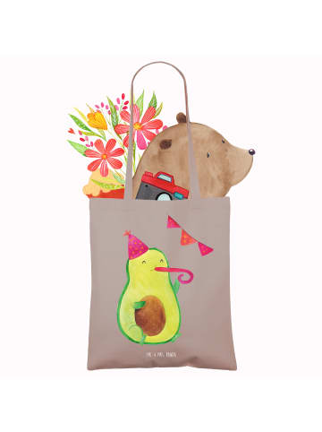 Mr. & Mrs. Panda Tragetasche Avocado Party ohne Spruch in Braun Pastell