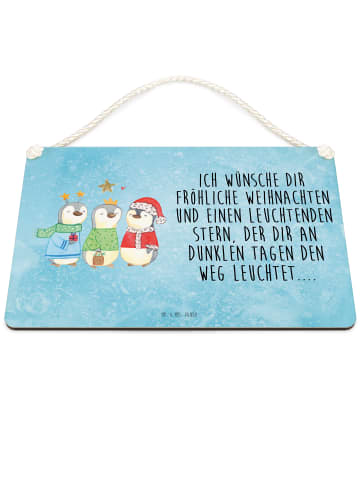 Mr. & Mrs. Panda holzbild Winterzeit Heilige drei Könige mit Spruch in Eisblau