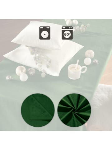 REDBEST Jacquard, Baumwollmischung Mitteldecke Snowflake in dunkelgrün