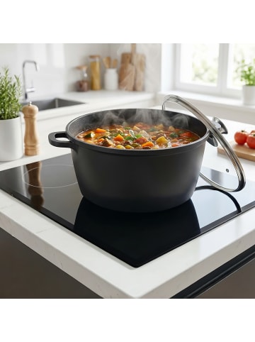 relaxdays Suppentopf in Schwarz - 10 Liter