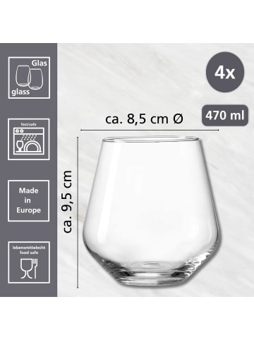 Ritzenhoff & Breker 4er Set Wassergläser Rumba 470 ml in transparent