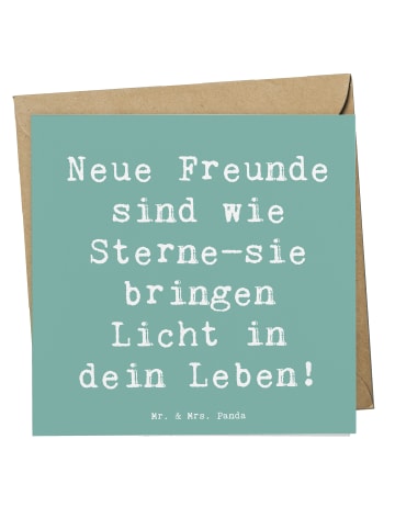 Mr. & Mrs. Panda Glückwunschkarte Spruch Neue Freunde finden mit... in Meeresbrise